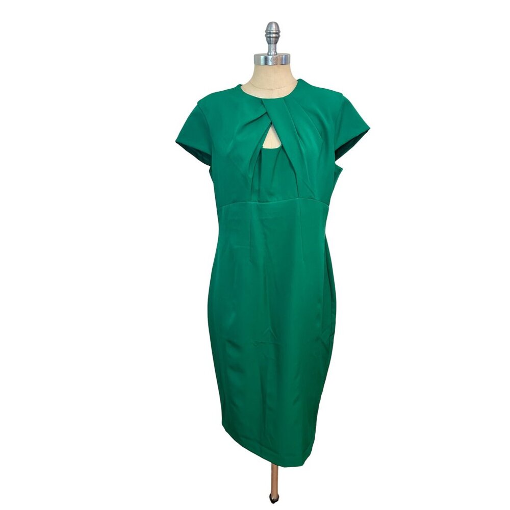 Alexia Admor Bella Green Midi Dress W/ Keyhole Neckline NWT size 14